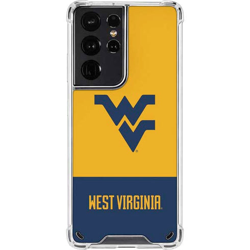 West Virginia University WV Yello split Galaxy S21 Ultra 5G Clear Case